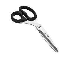 Mr.do® Schere Professionelle Super Scharf für Nähen Stoff Textil mit Schwarz Gummi Komfortgriff, Haushaltsschere Büroschere Mehrzweck, 255 mm Lang