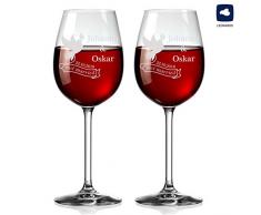 polar-effekt 2 Leonardo Weingläser Personalisiert mit Gravur - Wein-Glas Geschenkidee für Paare - Motiv Hochzeitstaube