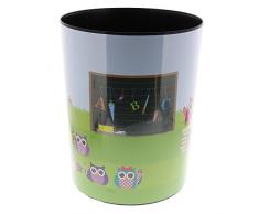 Goldbuch Papierkorb, Eule, 12 Liter, Kunststoff, Blau/Grün, 82043