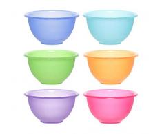 idea-station NEO Kunststoff-Schalen 6 Stück, 13 cm, 350 ml, bunt, mehrweg, bruchsicher, Plastik-Schüssel, Müsli-Schale, Schüssel-Set, Plastik-Geschirr, Party-Geschirr, Camping-Geschirr
