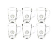 Teegläser mit Henkel 6er Set - 230 ml Teeglas aus Glas, Transparent von Teekanne