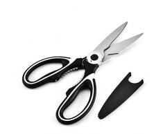 iLoveDeco Multifunktions Küchenschere mit Anti-Rutsch-Griff und Hülle, Feine Edelstahlschere Scharfe Geflügelschere Haushaltsschere Mehrzweckschere für Fleisch, Walnuß, Fisch, Papier, Flaschenöffner