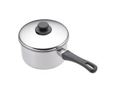 Kitchen Craft Tiefer Edelstahl-Stieltopf mit Deckel, 20 cm