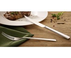 Echtwerk Steakbesteck SARRE 12 TLG.Edelstahl 18/10 poliert Inkl. Holzkassette Besteck Set, Edelstahl, 25.7x16.7x7.5 cm, Einheiten