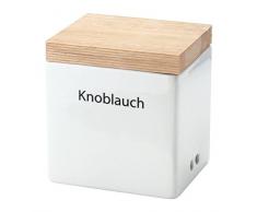 Continenta Vorratsdose mit Holzdeckel, Weiß/Braun, 14 x 12 x 15,5 cm