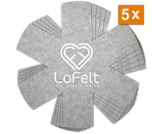 LoFelt® ❤ - Stapelschutz 5er-Set für Pfannen, Töpfe und Schüsseln aus Filz - XL 32cm - Pfannenschutz Topfschutz - Sternform hellgrau