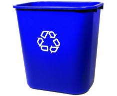Rubbermaid FG295673BLUE Rechteckiger Papierkorb 26,6 L, Plastik, blau, 40 x 58 x 57 cm