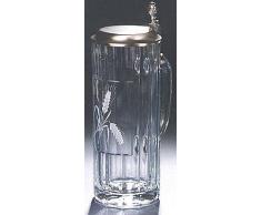 Bierseidel Bier-Krug 0,5 L Glas mit Zinndeckel Ähren Weizenbier Weissbier