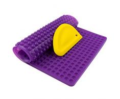 Collory Backmatte und Teigschaber aus Silikon zur Herstellung von Hundekekse und Hundeleckerlies | Katzen Leckerli | 1cm Halbkugel Mulden | Hitzebeständig & Antihaftend | Lebensmittelecht