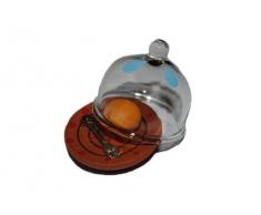 alles-meine.de GmbH Käseglocke mit Käse Teller Käseteller Dose Gabel Geschirr Küche Miniatur für - Puppenstube Küche - Maßstab 1:12