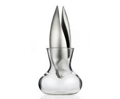 EVA SOLO Knoblauchpresse mit Aufbewahrungsglas 19 cm, Edelstahl, Silber, 10,5 x 10,5 x 22,3 cm