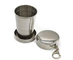Teleskopbecher aus Edelstahl Tragbare Klappbecher Tragbare Klappbecher Weingläser Teetassen Teleskopbecher (klein) (Farbe : Silber, größe : One Size)