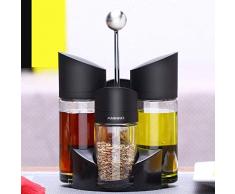 Aminno Menage-Set, 5-teilig, Dosierer, salz und Pfeffer streuer mit öl und Essig, Zwei 170ml, Zwei 100ml, und Ständer