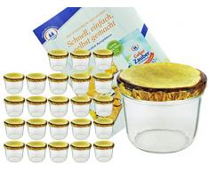 24er Set Sturzglas 230 ml To 82 Deckel mit Holzdekor incl. Diamant Gelierzauber Rezeptheft