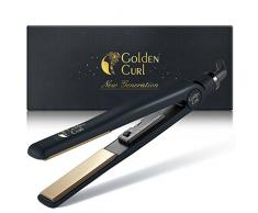 Glätteisen zum Locken und Glätten Haarglätter - 5 Jahre Herstellergarantie Profi Hair Straightener Haar Glätter Ionen Glaetteisen (829 Gold)