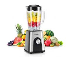 1200W Edelstahl Standmixer Smoothie Maker mit 1.8L Glas,Multifunktion Mixer,Ice-Crusher,Milchshaker,Multimixer,Shakes Blender,6-Klinge,Eisbrecher mit 2-Gang,BPA-frei.