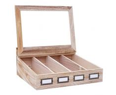 Mendler Besteckkiste HWC-C25, Holzbox mit Deckel Besteckkasten, Paulownia 17x37x33cm ~ naturbraun