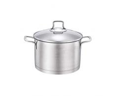 ZLDGYG Dickerer großer Induktionstopf aus Edelstahl mit Deckel, Verbrühschutz und schnellem Erhitzen for Induktionskochfeld, Gasherd, Backofen