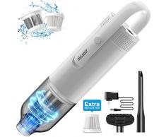 SCIJOY 8000Pa Handstaubsauger，Akku Handstaubsauger Kabellos Klein Handsauger Autostaubsauger 100W Leisungsstark 2 Saugstufen 40 Min lange Laufzeit Doppel-Filtersystem für Zuhause Autos Küche（Weiß）