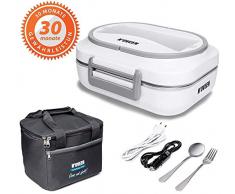 NOVEEN Elektrische Lunchbox LB510 Speisenwärmer, Thermo lunchbox Heizplatte mit 1 Liter Fassungsvermögen – 230V + 12V (Auto) - Food Box Warmhalteplatte bis 60°C für Ausflüge, Camping und Urlaub(Grau)
