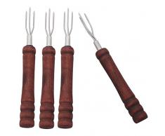 4 Pellkartoffelgabeln mit Holzgriff, Gabel für Pellkartoffel, Pellkartoffelhalter, Kartoffelhalter, Spieß für Pellkartoffel auch für Maiskolben verwendbar