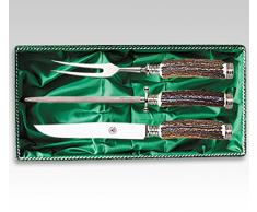 Linder Tranchierbesteck, rostfrei Hirschhorn, Messer+Ga (297423)