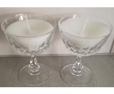 2 Kerzen in Kristallglas Sektschale Kerzenständer Kerzen Muttertag Ostern Hochzeit