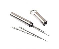 Nearthde Tragbarer Zahnstocher-Halter aus Edelstahl - Handytasche für Zahnstocher - einfach in der Tasche, im Rucksack und vielem mehr zu verstauen