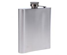 MagiDeal 1 STK. Edelstahl Flachmann Taschenflasche mit Schraubverschlussdeckel - Silber - Silber, 500ml