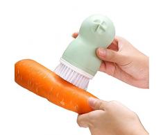 Hosaire 1x Küche Reinigungsbürste Kreative Runder Mehrzweck-Nylon Reinigungsbürste Karikatur Stil Früchte und Gemüse Bürste (Grün)