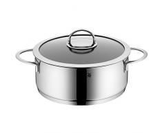 WMF Vignola Kochtopf 24cm, Glasdeckel, Bratentopf 4,1l, Cromargan Edelstahl poliert, beschichtet, Topf Induktion
