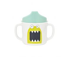 LÄSSIG Kinder Trinklernbecher mit Henkel Tasse rutschfest Melamin/Sippy Cup Little Monster Mad Mable