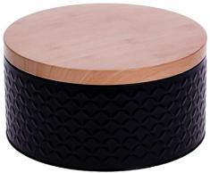 Vorratsdose mit Deckel 2,2 L - Keksdose Blechdose Kaffeedose Pralinendose 10x20cm schwarz