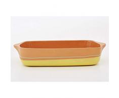 Jamie Oliver - Auflaufform mit Farbstreifen - Lasagneform, Gratinform - Terrakotta - Streifen in Gelb, 32 x 23 cm, 554303