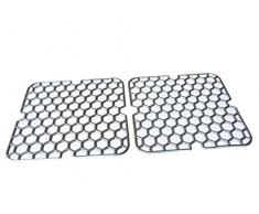 Spülbecken Einlage eckig weich 28cm 2 Stück -K&B Vertrieb- Spülbeckeneinlage Spüleinlage Spülbeckenmatte Spüle Einlage Gitter 059 (silber)
