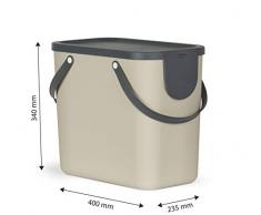 Rotho Albula Mülltrennungssystem für Küche / Mülleimer 25L / Kunststoff cappuccino/anthrazit 25 Liter