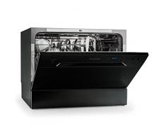 Klarstein Amazonia 6 Nera Spülmaschine Tischgeschirrspüler (freistehend, A+, 174 kWh/Jahr, 55 cm breit, 49 dB leise, 6 Maßgedecke, 6 Programme, Aquastop) schwarz