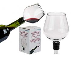 Out of the Blue 79/4979 - Glas Flaschenaufsatz mit Silikondichtung Weinglas, ca. 13 cm