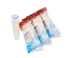 Melitta 6er Pflegeset für Kaffeevollautomaten und Espressomaschinen | 3x ProAqua Wasserfilter | 2x Flüssigentkalker Anti Calc | 1x Reinigungstabs Perfect Clean