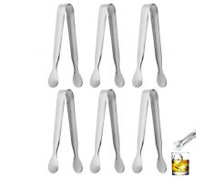 nuoshen 6 Stücke candybar Zangen, Eiswürfelzange Süßigkeiten Zange Servierzange für Hochzeit Party (2 Style)