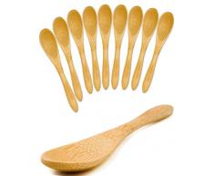 Outdoor Saxx® - 10x Holz-Löffel, Echt-Holz Voll-Holz, geschnitztes Handmade Mittelalter mittelalterliches Design, Kaffee-Löffel Tee Honig-Löffel, 13.5cm, 10er Set