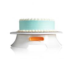 SveBake Tortenplatte - Ø 30,5cm Tortenständer mit Lock Schalter und Skalenmarke, Tortenständer drehbar für Backen Gebäck, Zuckerguss, Mustern