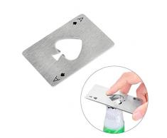 Faviye Flaschenöffner Edelstahl Poker-Karten Design Kapsel Heber für Elegantes Geschenk