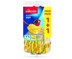 Vileda SuperMocio Soft Wischmop Ersatz, 30% Microfaser, Doppelpack