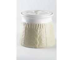 Kaffeedose / Vorratsdose aus Porzellan / Keramik, bicolor, weiß - sandfarbend, 1400 ml. Volumen, in schicker Strickoptik, aus der Kollektion Pullover von TOGNANA