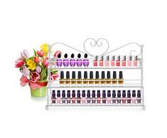 Dazone 3 Etagere für Nagellack, Organizer für Make-up, Kosmetik, Lippenstift, Befestigung an der Wand, 3 Ebenen (Kupfer), weiß, 27 * 17 * 13cm