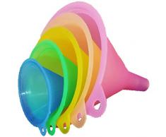 YAOYIN Trichter Küche Regenbogenfarben Trichter Set - 5 Stück Hitzebeständig Lebensmittelecht Kochtrichter | Öl-Trichter | Mini Trichter | Einfüllhilfe | Trichter-Satz für Küche und Haushalt