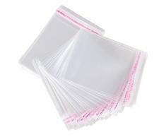 200 stk Selbstklebend OPP Tütchen (10x12,2cm + Klappe 2,8cm) Plastiktüten klein Flachbeutel transparent Beutel Plätzchen Gebäck Tüten Süßigkeiten Geschenk Verpackung für Schoolade Lutscher Weihnachten