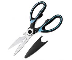 GESPERT Küchenschere, Multifunktions-Hochleistungs-Küchenschere Edelstahl mit scharfer Klinge für Huhn, Geflügel, Fisch, Gemüse und BBQ
