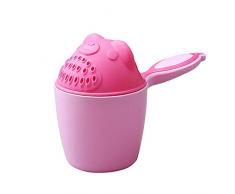 Deanyi 9.5 * 10.7cm kreative nette Bären Muster Baby Badewanne Rinser Wasser Scoop verdickte Schöpfkelle Dusche Sprinkler Griff Shampoo Scoops Dusche Zubehör für Baby Pink baby toys